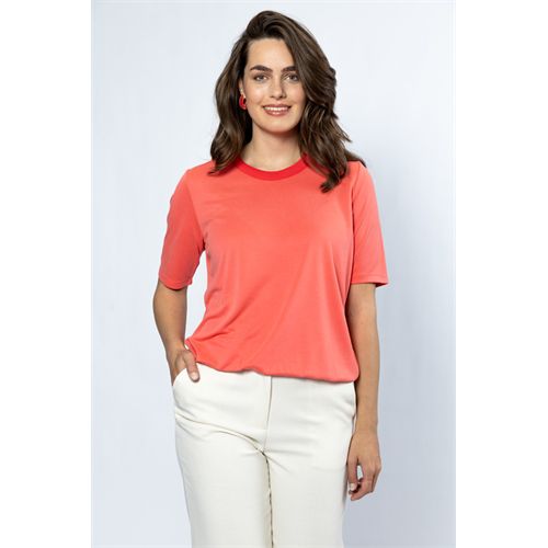 Roberto Sarto dameskleding t-shirts & tops - blouson ronde hals. beschikbaar in maat 38,40,42,44,46,48 (rood)