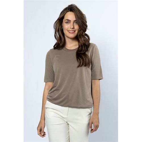 Roberto Sarto dameskleding t-shirts & tops - blouson ronde hals. mix 40,42,44,46,48 (bruin)