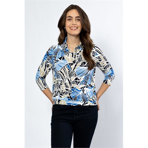 Roberto Sarto dameskleding t-shirts & tops - blouson polo 3/4 sl. mix 42,46 (multicolor)