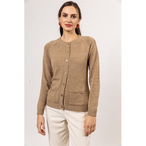 Roberto Sarto dameskleding truien & vesten - cardigan l/s. beschikbaar in maat 38,40,42,44,46,48 (bruin)