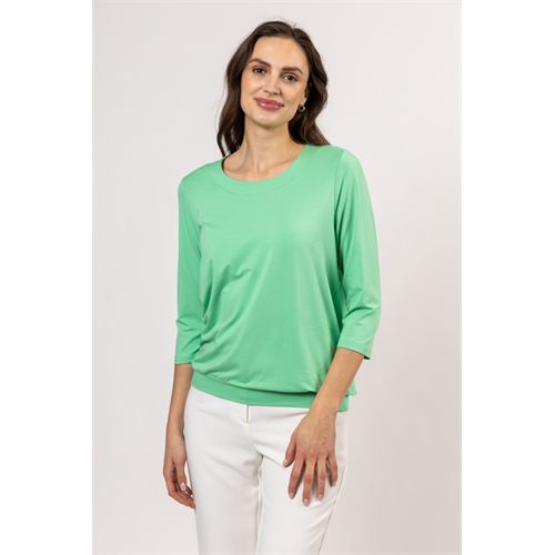 Roberto Sarto dameskleding t-shirts & tops - t-shirt blouson boothals 3/4 sl. mix 38,40,42,44,46,48 (groen)