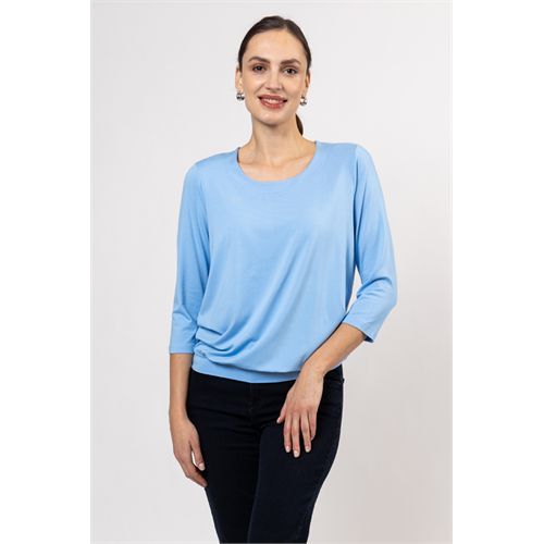 Roberto Sarto dameskleding t-shirts & tops - t-shirt blouson boothals 3/4 sl. mix 38,40,42,44,46,48 (blauw)