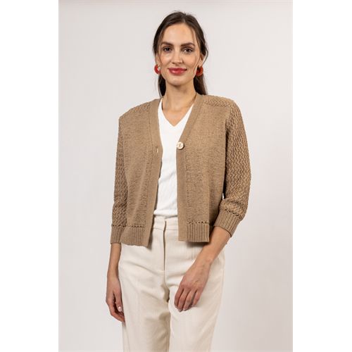 Roberto Sarto dameskleding truien & vesten - cardigan l/s. mix 38,40,42,44,46 (bruin)