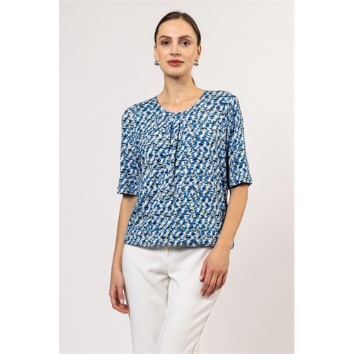 Roberto Sarto dameskleding t-shirts & tops - blouson elastic o-neck s/s. mix  (multicolor)