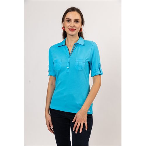 Roberto Sarto dameskleding t-shirts & tops - polo s/s. beschikbaar in maat 38,40,42,44,46,48 (blauw)