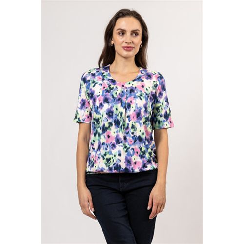 Roberto Sarto dameskleding t-shirts & tops - blouson o-neck s/s. mix 38,42,44,46,48 (multicolor)