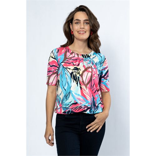 Roberto Sarto dameskleding t-shirts & tops - blouson o-neck s/s. beschikbaar in maat 40,42,46 (multicolor)