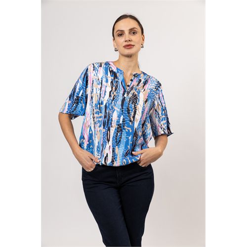 Roberto Sarto dameskleding t-shirts & tops - blouson o-neck s/s. mix 38,40,42,44,46,48 (multicolor)