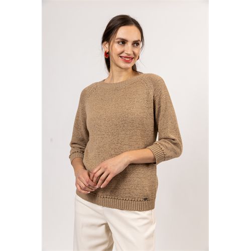 Roberto Sarto dameskleding truien & vesten - pullover 3/4 m. mix 40,42,44,46,48 (bruin)