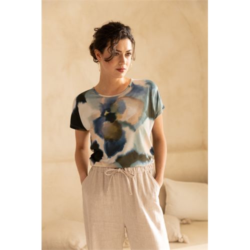 Anotherwoman dameskleding t-shirts & tops - t-shirt ronde hals. beschikbaar in maat 38,44 (multicolor)