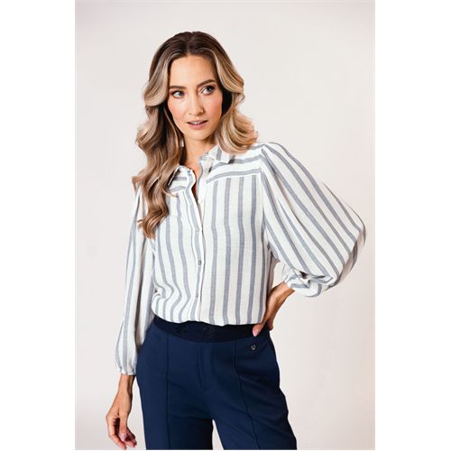 Poools dameskleding blouses & tunieken - blouse stripe. beschikbaar in maat  (ecru)