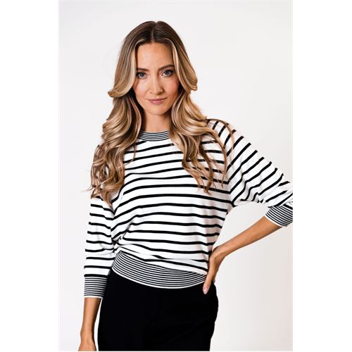 Poools ladieswear pullovers & vests - sweater stripe. available in size 36,38,40,44 (black)