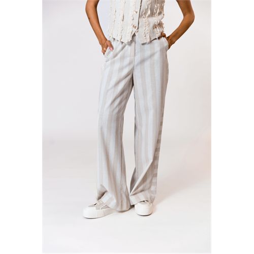 Poools dameskleding broeken - pant stripe. beschikbaar in maat 36,38,40,42,44,46 (bruin)