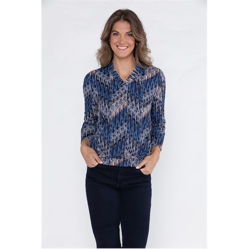 Roberto Sarto ladieswear t-shirts & tops - blouson v-neck. available in size 38,44,46,48 (multicolor)