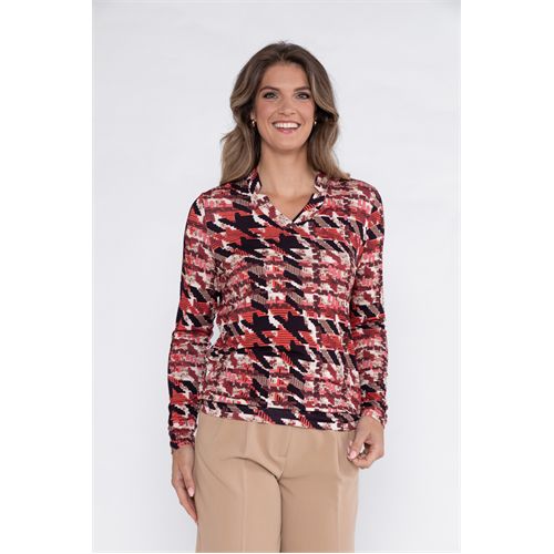 Roberto Sarto dameskleding t-shirts & tops - blouson v-hals. mix  (multicolor)