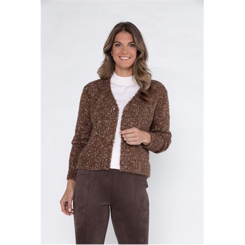 Roberto Sarto dameskleding truien & vesten - vest v-hals. mix 40,42,44,46,48 (bruin)