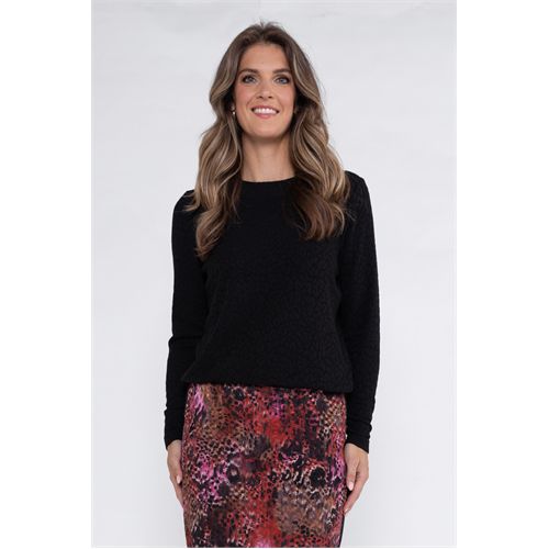 Roberto Sarto dameskleding t-shirts & tops - blouson turtle. mix  (zwart)