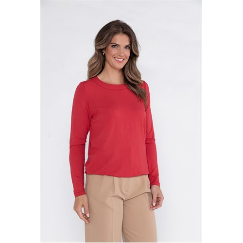 Roberto Sarto dameskleding t-shirts & tops - blouson ronde hals. mix  (rood)