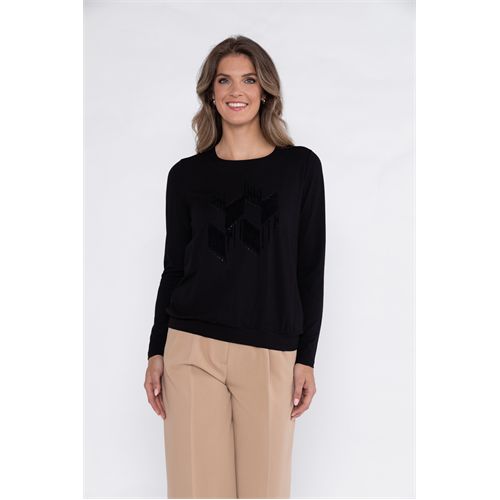 Roberto Sarto dameskleding t-shirts & tops - blouson ballet hals. mix  (multicolor)
