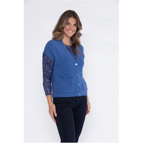 Roberto Sarto dameskleding truien & vesten - vest v-hals. mix 38,40,42,44,46,48 (blauw)