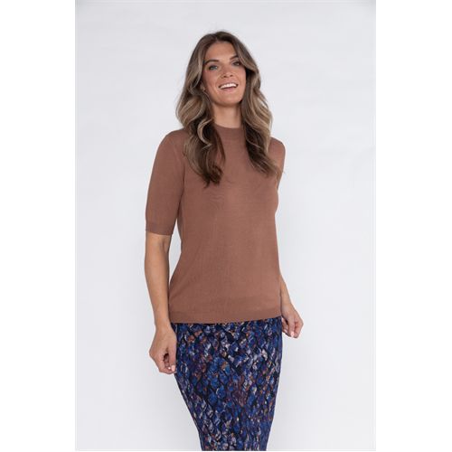 Roberto Sarto dameskleding truien & vesten - pullover turtle k/m. mix 38,40,42,44,46,48 (bruin)