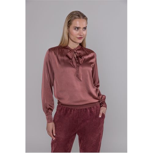Anotherwoman dameskleding blouses & tunieken - blouse met strikkraag. mix 44,46 (rood)