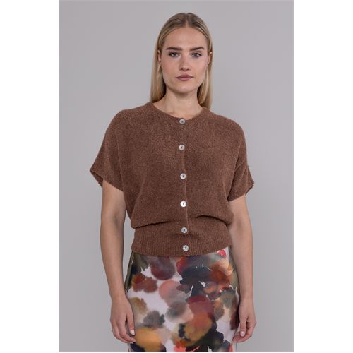 Anotherwoman dameskleding truien & vesten - vest korte mouw. beschikbaar in maat 36,38,40,42,44,46 (bruin)