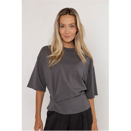 Poools ladieswear t-shirts & tops - t-shirt knot. available in size 38 (grey)