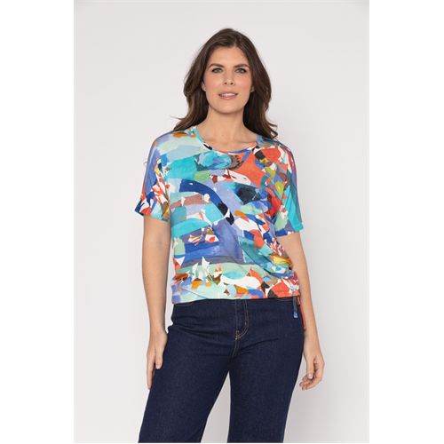 Roberto Sarto dameskleding t-shirts & tops - blouson ronde hals. beschikbaar in maat  (multicolor)