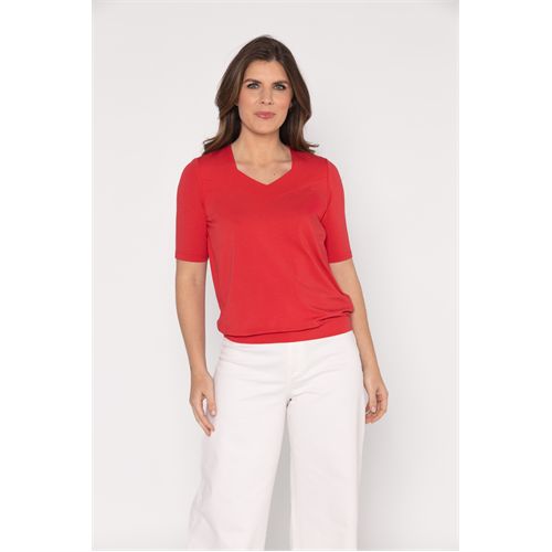 Roberto Sarto dameskleding t-shirts & tops - blouson vierkante hals. beschikbaar in maat  (rood)