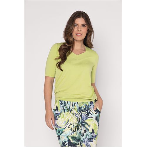 Roberto Sarto dameskleding t-shirts & tops - blouson vierkante hals. beschikbaar in maat 38,40,44,46,48 (groen)