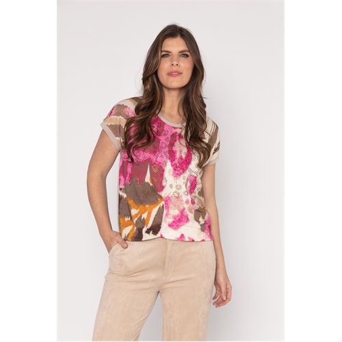 Roberto Sarto dameskleding t-shirts & tops - blouson ronde hals. beschikbaar in maat  (multicolor)