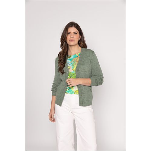 Roberto Sarto dameskleding truien & vesten - vest v-hals. beschikbaar in maat  (olijf)