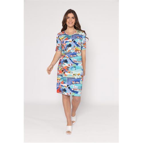 Roberto Sarto dameskleding jurken - jurk ronde hals. beschikbaar in maat  (multicolor)