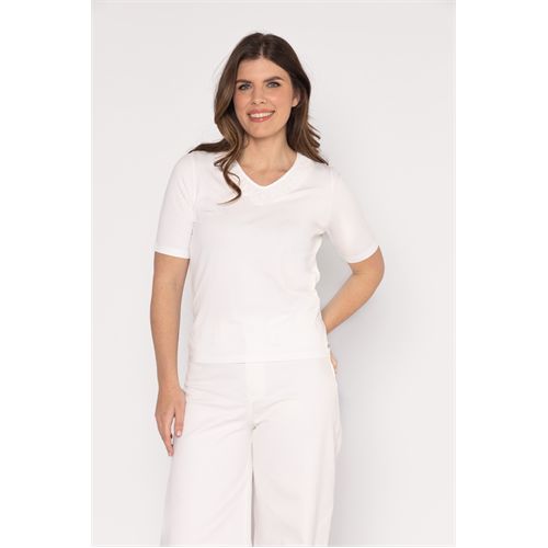 Roberto Sarto dameskleding t-shirts & tops - t-shirt v-hals. beschikbaar in maat  (ecru)
