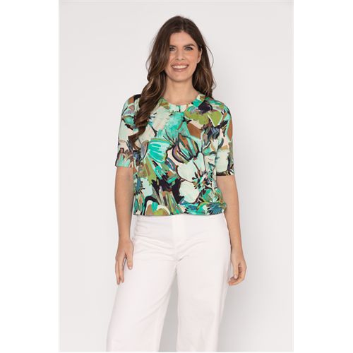 Roberto Sarto dameskleding t-shirts & tops - blouson ronde hals. beschikbaar in maat  (multicolor)