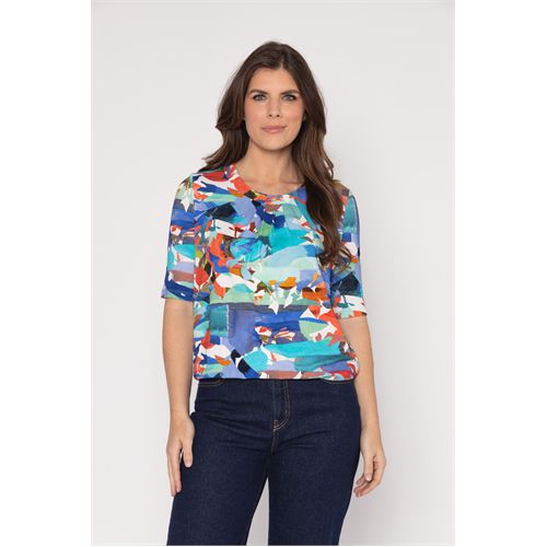 Roberto Sarto dameskleding t-shirts & tops - blouson ronde hals. beschikbaar in maat  (multicolor)