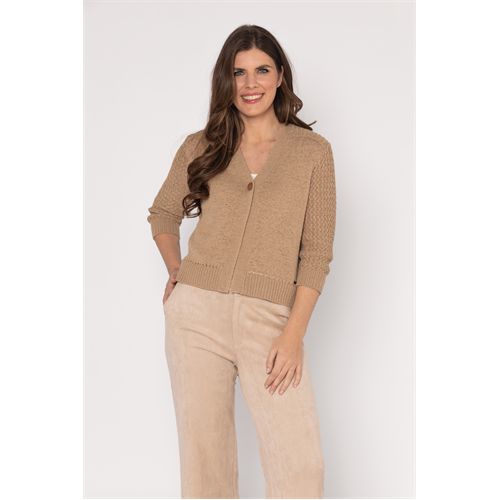 Roberto Sarto dameskleding truien & vesten - vest v-hals. beschikbaar in maat 38,40,42,44,46,48 (bruin)