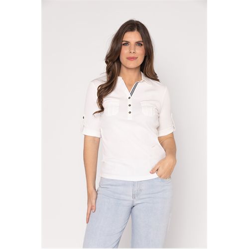 Roberto Sarto dameskleding t-shirts & tops - t-shirt polo. beschikbaar in maat 48 (ecru)