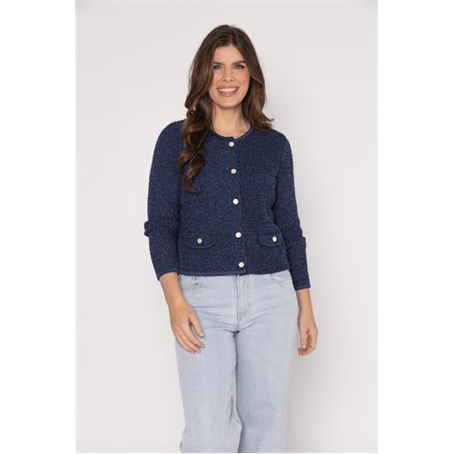 Roberto Sarto dameskleding truien & vesten - vest ronde hals. beschikbaar in maat  (blauw)