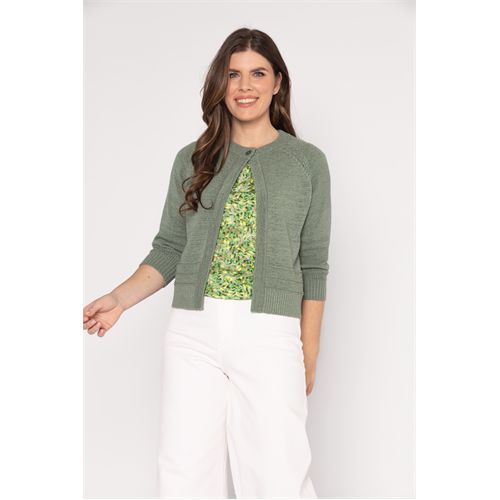 Roberto Sarto dameskleding truien & vesten - vest ronde hals. beschikbaar in maat  (olijf)