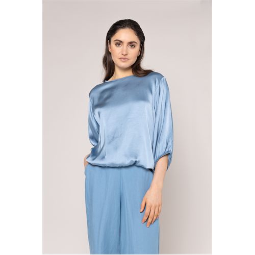 Anotherwoman dameskleding blouses & tunieken - blouson satijn. mix 36,38,40,42,44,46 (blauw)