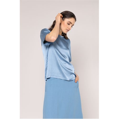 Anotherwoman dameskleding t-shirts & tops - t-shirt satijn. mix 36,38,40,42,44,46 (blauw)