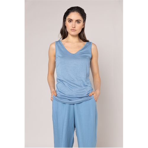Anotherwoman dameskleding t-shirts & tops - singlet ronde hals. mix 38,46 (blauw)