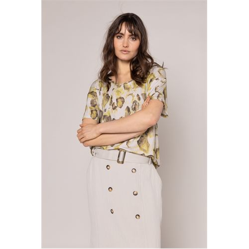 Anotherwoman dameskleding t-shirts & tops - t-shirt ronde hals. beschikbaar in maat  (multicolor)