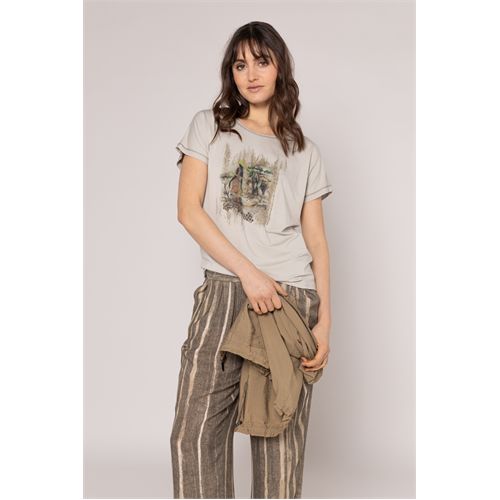 Anotherwoman dameskleding t-shirts & tops - t-shirt ronde hals. beschikbaar in maat  (multicolor)