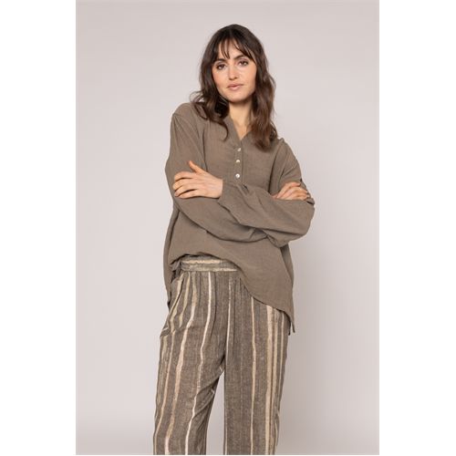 Anotherwoman dameskleding blouses & tunieken - blouse. beschikbaar in maat  (olijf)