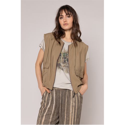 Anotherwoman dameskleding jassen & blazers - jasje mouwloos. beschikbaar in maat  (olijf)