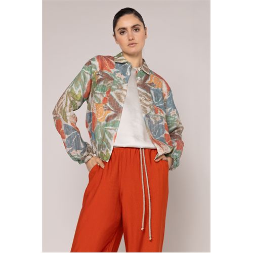 Anotherwoman ladieswear coats & jackets - <p>printed blouson in jacquard stripe effect, adjustable bottom hem, tencel/cotton blend</p>.. available in size 36,38,40,42,44,46 (multicolor)