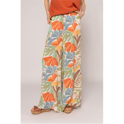 Anotherwoman ladieswear trousers - <p>palazzo pant in print on viscose crincle material</p>.. available in size 36,38,40,42,44,46 (multicolor)